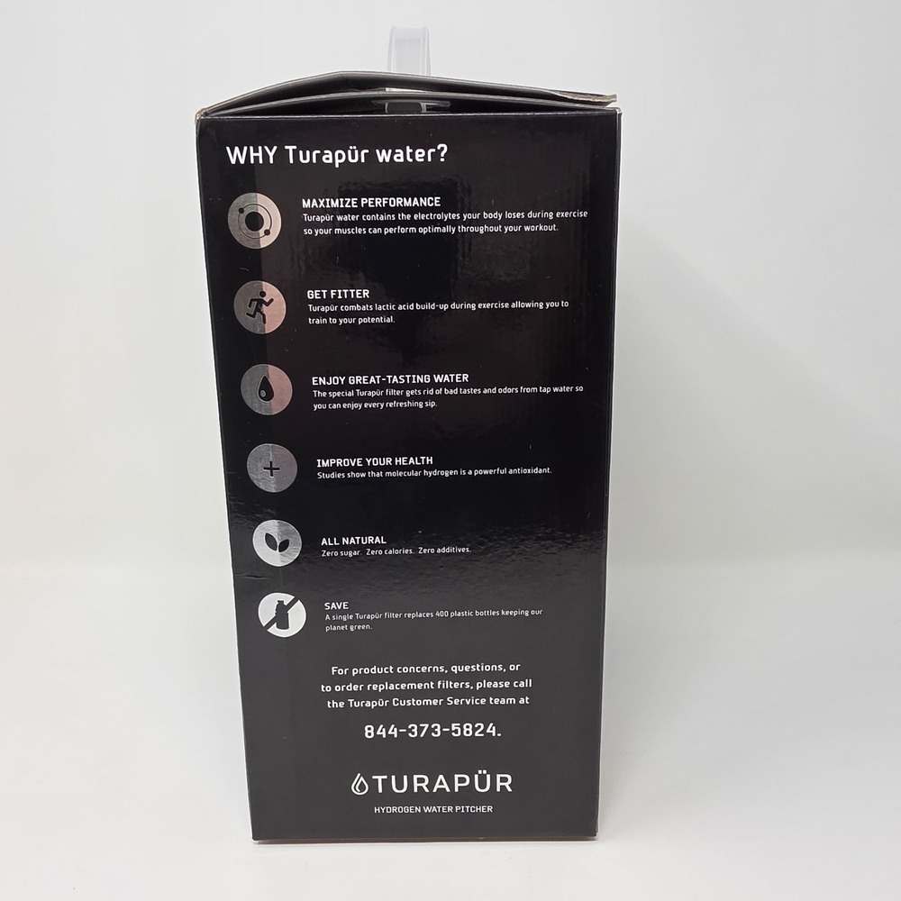 New Open Box TURAPUR Hydrogen Water Pitcher with Filter ~ Energize Naturally - Picture 12 of 16